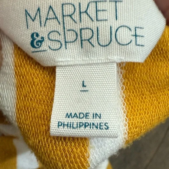 Market & Spruce Mustard and White Striped Midi Dress - Picture 2 of 3